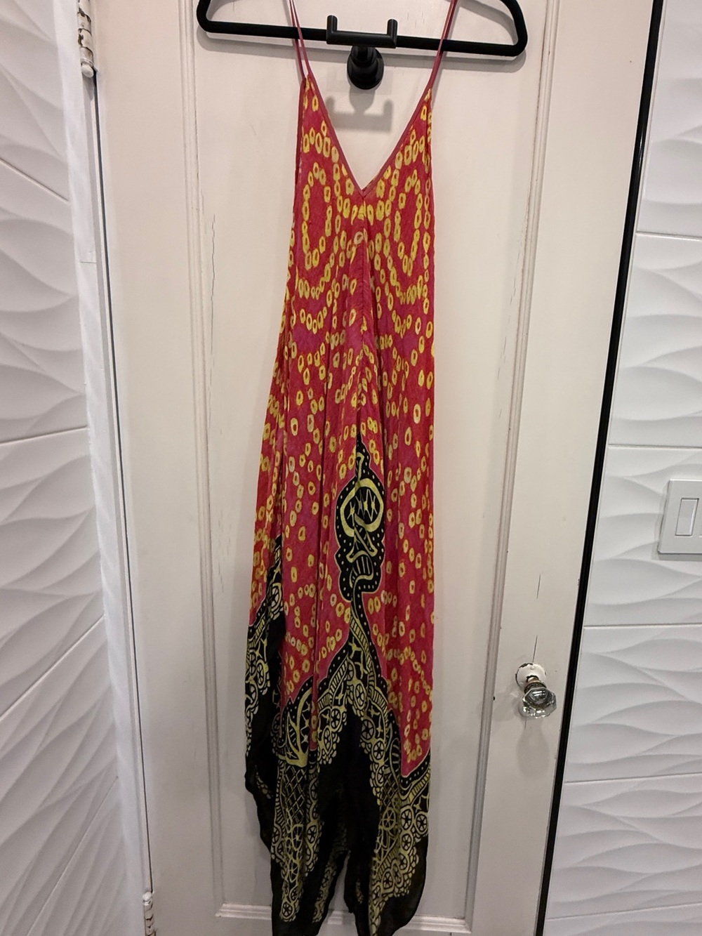 Theodora & Callum Pink, Yellow & Red Handkerchief Dress